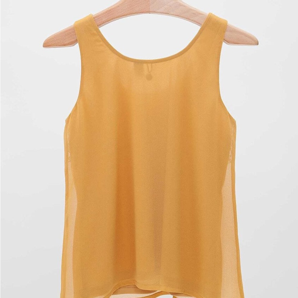 BKE Embellished Sleeveless Tank Top Yellow Gold Size Large - Picture 15 of 16